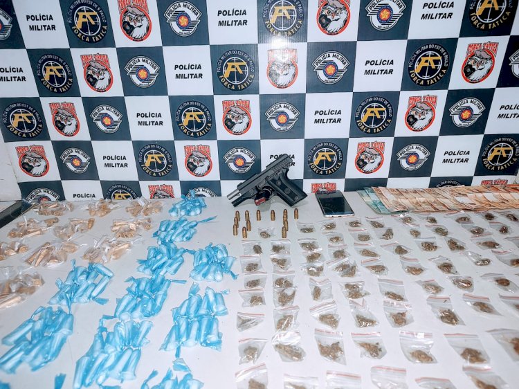 Força Tática prende homem por posse ilegal de arma de fogo e tráfico de drogas na zona sul de Marília